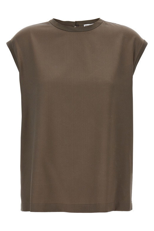 Monile satin T-shirt Brown Monile satin T-shirt Brown