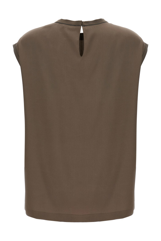 Monile satin T-shirt Brown Monile satin T-shirt Brown