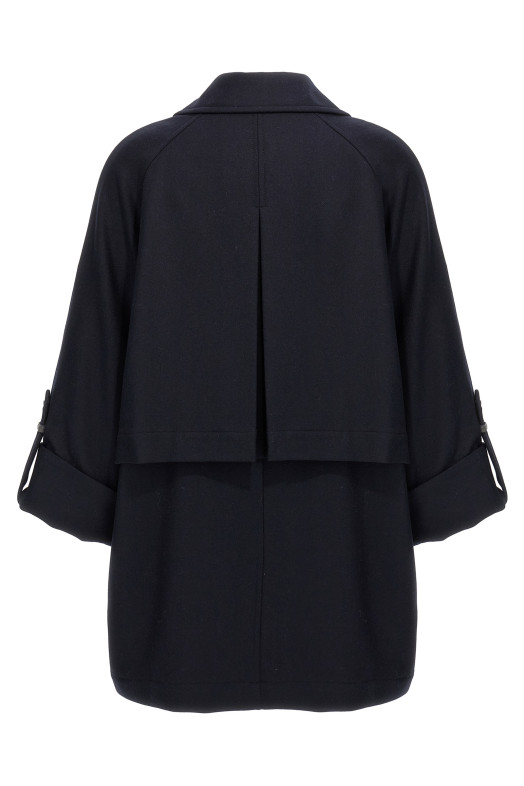 Пальто-кабан з блискучими манжетами Синій MD5917741PC102