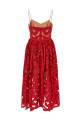 'Red Bow Embroidered Midi' dress Red