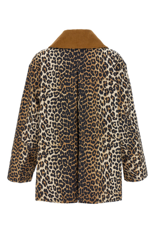 'Leopard Printed Canvas Midi' jacket Brown 'Leopard Printed Canvas Midi' jacket Brown