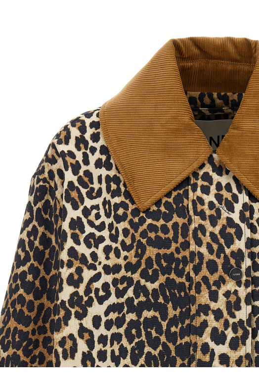 'Leopard Printed Canvas Midi' jacket Brown 'Leopard Printed Canvas Midi' jacket Brown