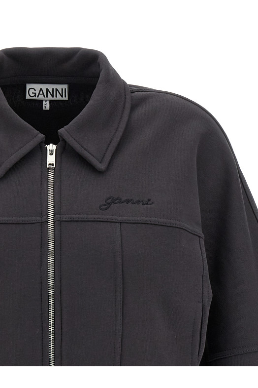 Куртка-бомбер GANNI 'Heavy Terry Jersey' Сірий T4358252 Куртка-бомбер GANNI 'Heavy Terry Jersey' Сірий T4358252