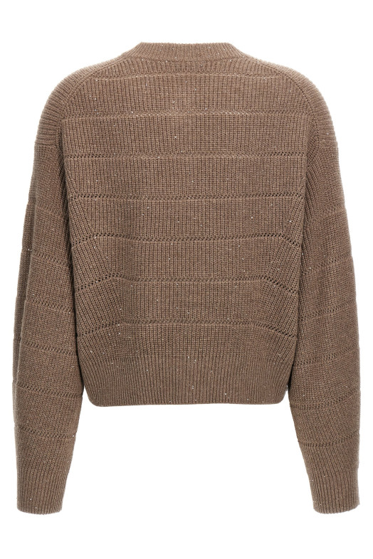 'Rustic Dazzling Net' cardigan Brown