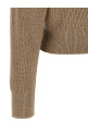 'Shiny Flap Detail' cropped cardigan Beige