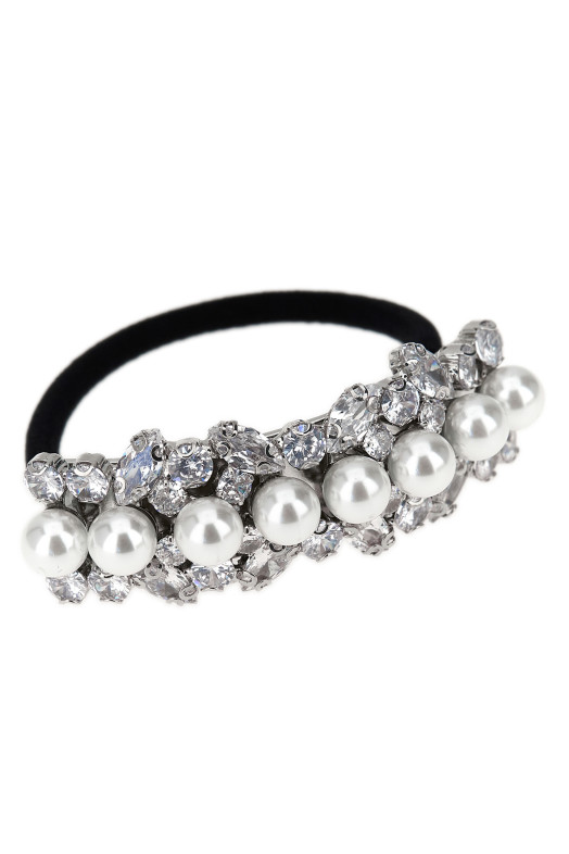 'Multi Crystal' hair elastic Silver
