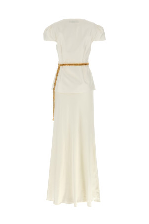 Сукня SELF PORTRAIT 'Кремова тафта з ланцюговим поясом максі' Біла PF25017XACCREAM Сукня SELF PORTRAIT 'Кремова тафта з ланцюговим поясом максі' Біла PF25017XACCREAM