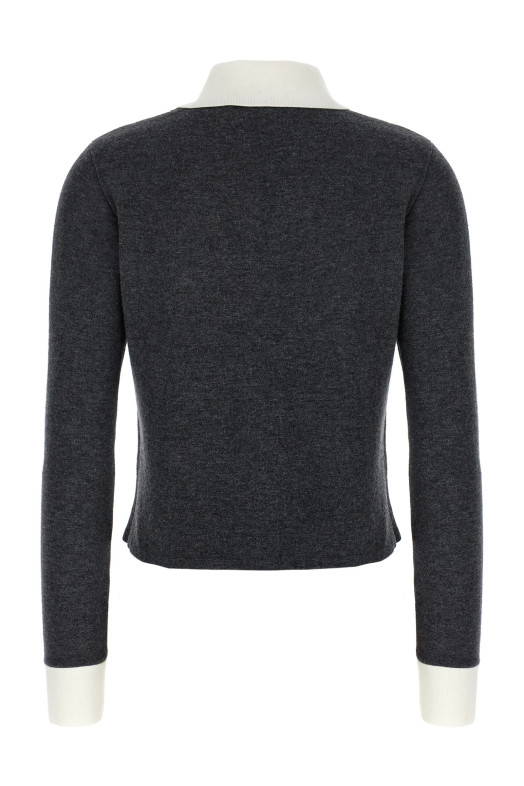 'Grey Contrast Collar' cardigan Gray 'Grey Contrast Collar' cardigan Gray