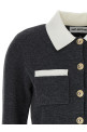 'Grey Contrast Collar' cardigan Gray 'Grey Contrast Collar' cardigan Gray