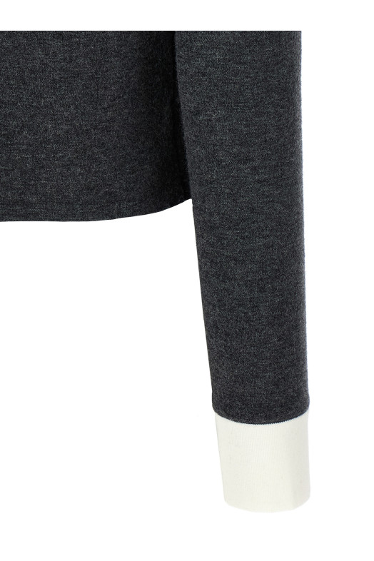 'Grey Contrast Collar' cardigan Gray 'Grey Contrast Collar' cardigan Gray
