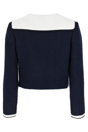 Блейзер SELF PORTRAIT 'Navy Boucle Contrast Collar' Синій PF25034JBLBLUE Блейзер SELF PORTRAIT 'Navy Boucle Contrast Collar' Синій PF25034JBLBLUE