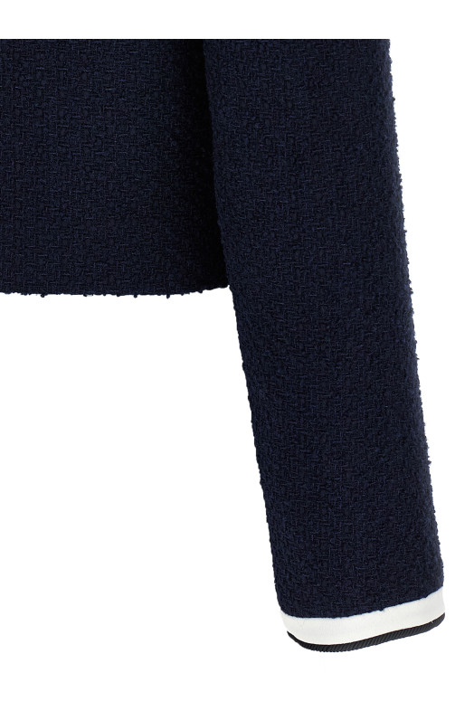 Блейзер SELF PORTRAIT 'Navy Boucle Contrast Collar' Синій PF25034JBLBLUE Блейзер SELF PORTRAIT 'Navy Boucle Contrast Collar' Синій PF25034JBLBLUE