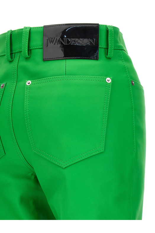 Шкіряні штани-ботфорти Зелені J.W.ANDERSON LO0008LT0077500 Шкіряні штани-ботфорти Зелені J.W.ANDERSON LO0008LT0077500