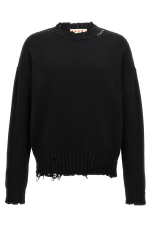 Destroyed effect sweater Black Destroyed effect sweater Black