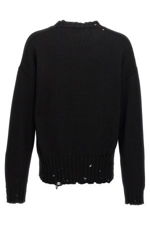 Destroyed effect sweater Black Destroyed effect sweater Black