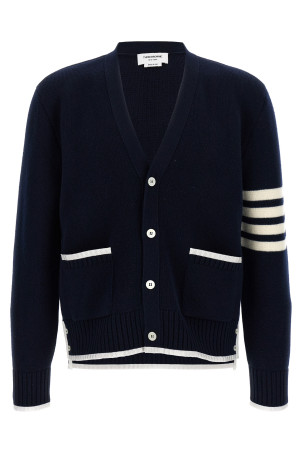 Вовняний кардиган THOM BROWNE '4-Bar' Синій MKC608AY1029415 Вовняний кардиган THOM BROWNE '4-Bar' Синій MKC608AY1029415