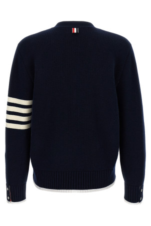 Вовняний кардиган THOM BROWNE '4-Bar' Синій MKC608AY1029415 Вовняний кардиган THOM BROWNE '4-Bar' Синій MKC608AY1029415