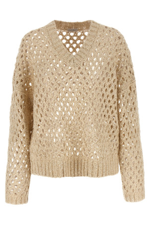 'Rustic Dazzling Net' sweater Beige