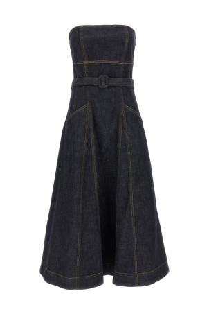 Сукня SELF PORTRAIT 'Indigo Denim Bandeau Midi Dress' Синя PF25801MABLBLUE