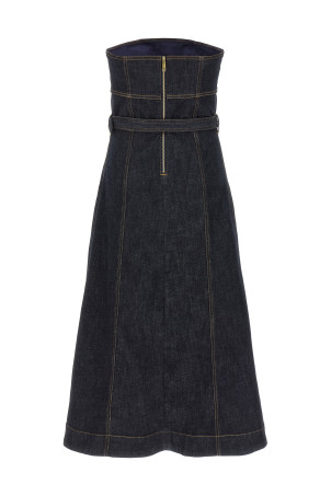 Сукня SELF PORTRAIT 'Indigo Denim Bandeau Midi Dress' Синя PF25801MABLBLUE