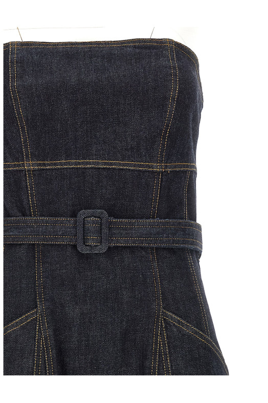 Платье-миди SELF PORTRAIT 'Indigo Denim Bandeau Midi Dress' синее PF25801MABLBLUE Платье-миди SELF PORTRAIT 'Indigo Denim Bandeau Midi Dress' синее PF25801MABLBLUE