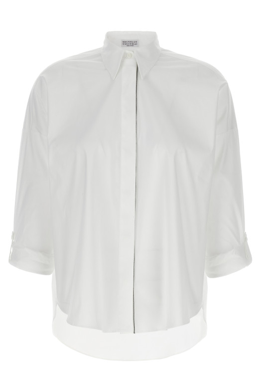 Рубашка BRUNELLO CUCINELLI 'Shiny Trim' Белая MP091MA636C159 Рубашка BRUNELLO CUCINELLI 'Shiny Trim' Белая MP091MA636C159