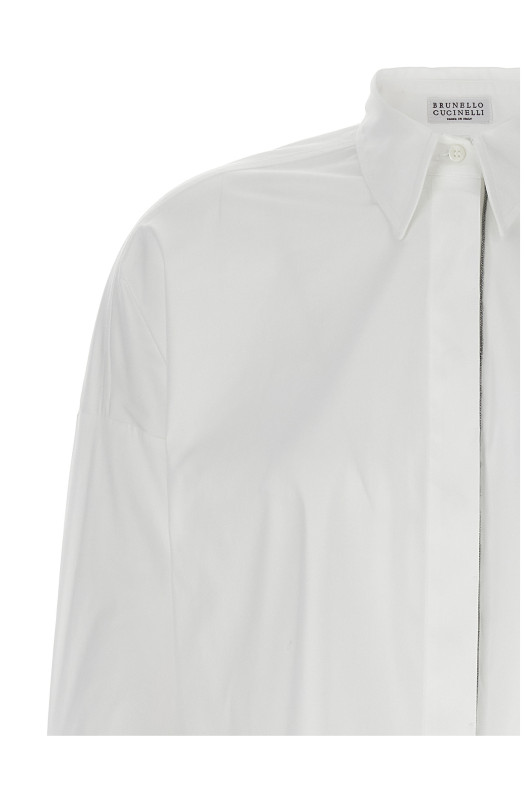 Рубашка BRUNELLO CUCINELLI 'Shiny Trim' Белая MP091MA636C159 Рубашка BRUNELLO CUCINELLI 'Shiny Trim' Белая MP091MA636C159