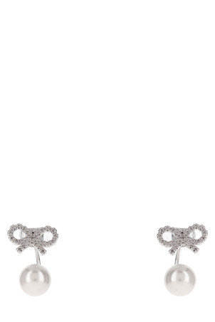 Сережки SELF PORTRAIT 'Crystal Bow Pearl Jacket' Срібло PF25624ESLSILVER Сережки SELF PORTRAIT 'Crystal Bow Pearl Jacket' Срібло PF25624ESLSILVER