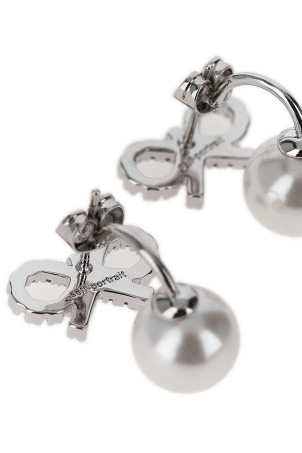 Сережки SELF PORTRAIT 'Crystal Bow Pearl Jacket' Срібло PF25624ESLSILVER Сережки SELF PORTRAIT 'Crystal Bow Pearl Jacket' Срібло PF25624ESLSILVER