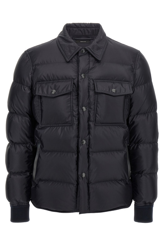 Пуховик с рубашечным воротником Синий TOM FORD OBD002FMN062HB999 Пуховик с рубашечным воротником Синий TOM FORD OBD002FMN062HB999