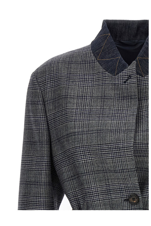 Блейзер Monile houndstooth Серый BRUNELLO CUCINELLI MG5227391PC4227