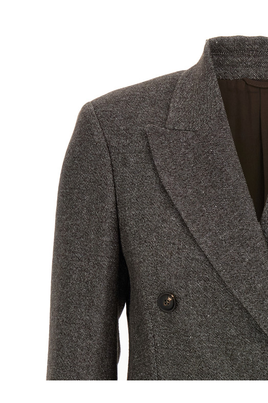 Блейзер твидовый Monile Brown BRUNELLO CUCINELLI MG5277047PC103 Блейзер твидовый Monile Brown BRUNELLO CUCINELLI MG5277047PC103