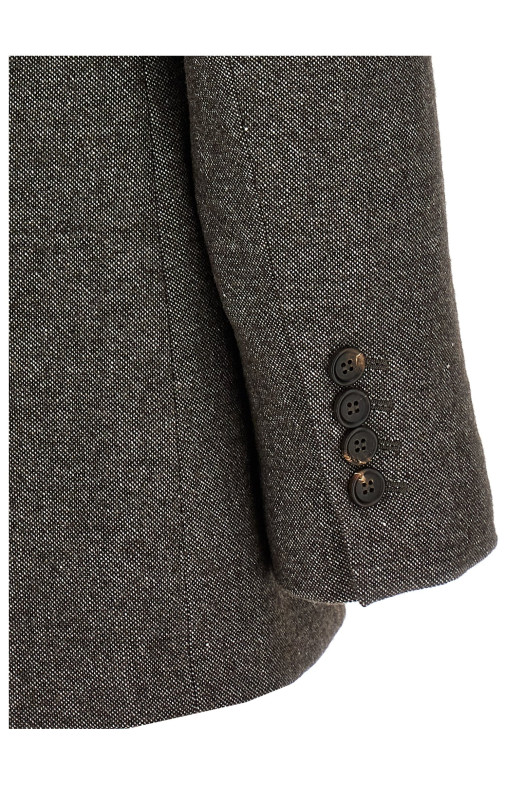 Блейзер твидовый Monile Brown BRUNELLO CUCINELLI MG5277047PC103 Блейзер твидовый Monile Brown BRUNELLO CUCINELLI MG5277047PC103