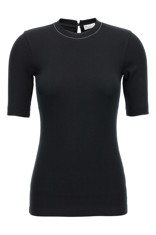 Monile ribbed T-shirt Black Monile ribbed T-shirt Black