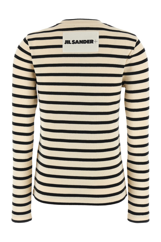 Смугастий светр чорно-сірий JIL SANDER J40NH0003J46497080 Смугастий светр чорно-сірий JIL SANDER J40NH0003J46497080