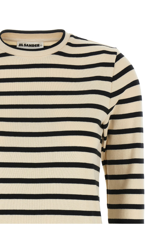 Смугастий светр чорно-сірий JIL SANDER J40NH0003J46497080 Смугастий светр чорно-сірий JIL SANDER J40NH0003J46497080
