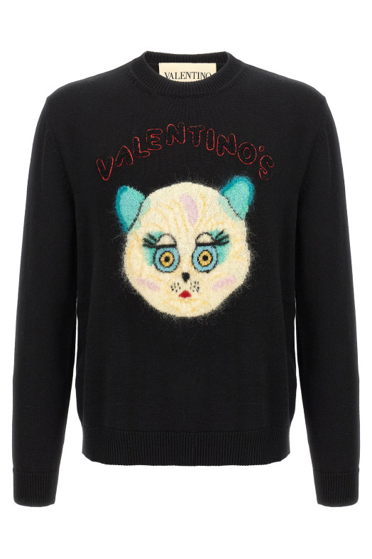 Свитер Valentino Garavani 'Le Chat de la Maison' черный V3KC35IB2V0NO