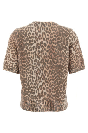 'Leopard Wool Mix' T-shirt Brown 'Leopard Wool Mix' T-shirt Brown