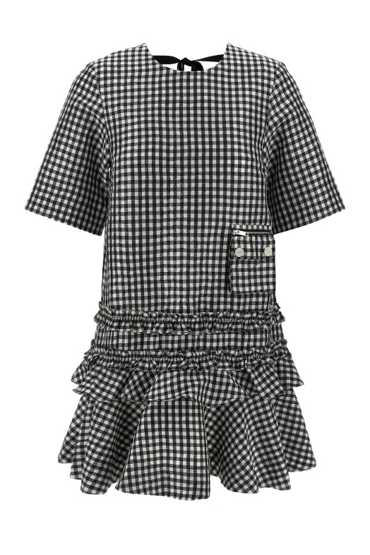 'Crinkled Check Mini' dress Black-grey 'Crinkled Check Mini' dress Black-grey