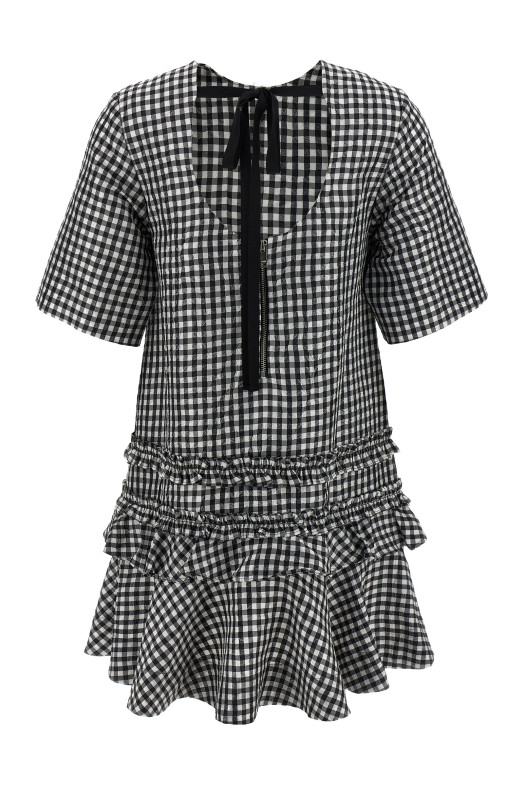 'Crinkled Check Mini' dress Black-grey 'Crinkled Check Mini' dress Black-grey