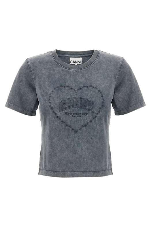 'Grey Washed Heart' T-shirt Gray 'Grey Washed Heart' T-shirt Gray