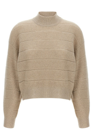Облегающий свитер BRUNELLO CUCINELLI 'Rustic Dazzling Net' Бежевый MBM738204PC505 Облегающий свитер BRUNELLO CUCINELLI 'Rustic Dazzling Net' Бежевый MBM738204PC505