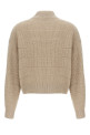 'Rustic Dazzling Net' cropped sweater Beige