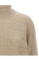 'Rustic Dazzling Net' cropped sweater Beige