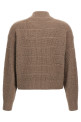 'Rustic Dazzling Net' cropped sweater Brown