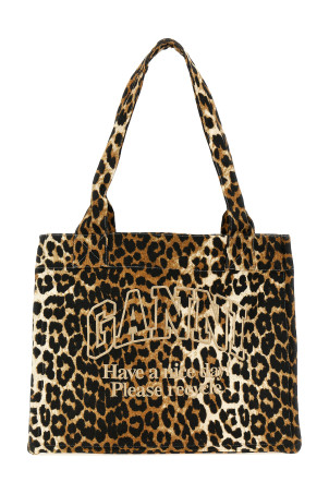 Shopping leopard embroidery logo Brown