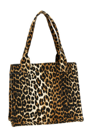 Shopping leopard embroidery logo Brown