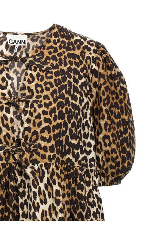 Leopard poplin dress Multicolor Leopard poplin dress Multicolor