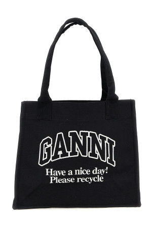 Сумка для покупок GANNI 'Large Easy Shopper Contrast Logo' чорно-сіра A6647252 Сумка для покупок GANNI 'Large Easy Shopper Contrast Logo' чорно-сіра A6647252