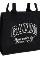 Сумка для покупок GANNI 'Large Easy Shopper Contrasted Logo' черно-серая A6647252 Сумка для покупок GANNI 'Large Easy Shopper Contrasted Logo' черно-серая A6647252